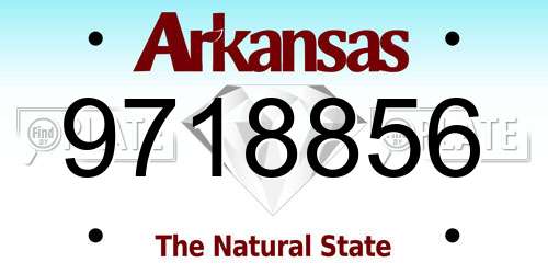 9718856 Arkansas License Plate