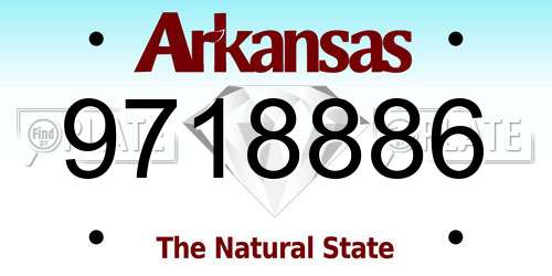 9718886 Arkansas License Plate