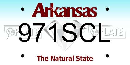 971SCL Arkansas License Plate