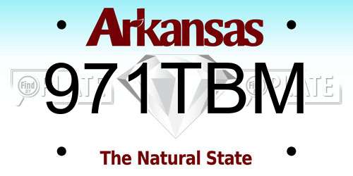 971TBM Arkansas License Plate