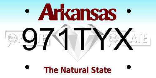 971TYX Arkansas License Plate