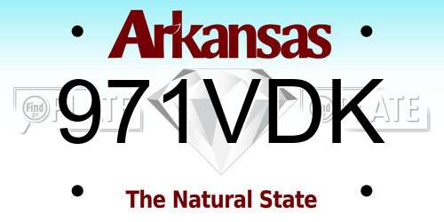 971VDK Arkansas License Plate