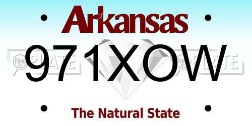 971XOW Arkansas License Plate