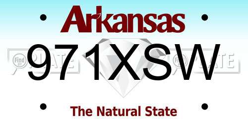 971XSW Arkansas License Plate