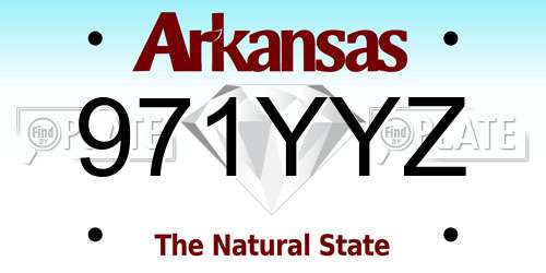 971YYZ Arkansas License Plate