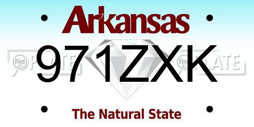 971ZXK Arkansas License Plate
