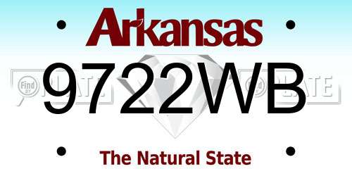 9722WB Arkansas License Plate