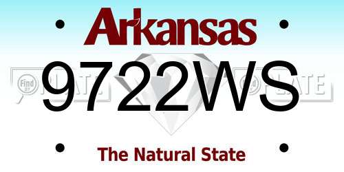 9722WS Arkansas License Plate