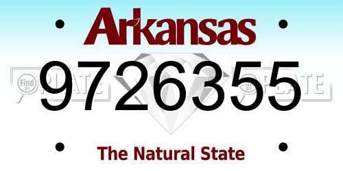 9726355 Arkansas License Plate