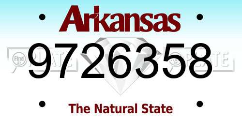 9726358 Arkansas License Plate