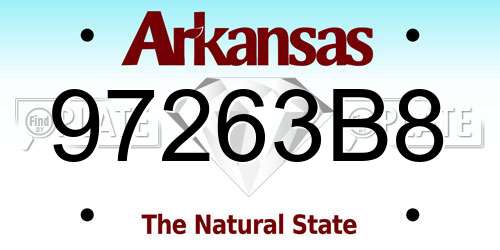 97263B8 Arkansas License Plate