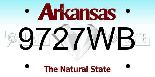 9727WB Arkansas License Plate