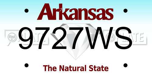 9727WS Arkansas License Plate