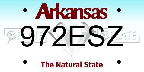 972ESZ Arkansas License Plate