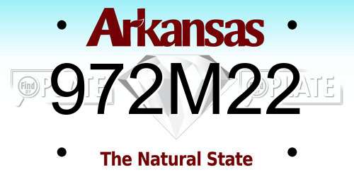 972M22 Arkansas License Plate