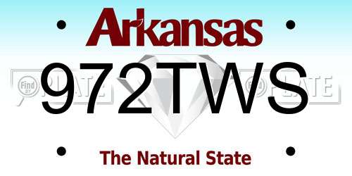 972TWS Arkansas License Plate