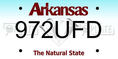 972UFD Arkansas License Plate