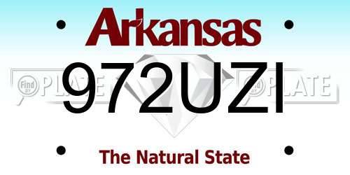 972UZI Arkansas License Plate