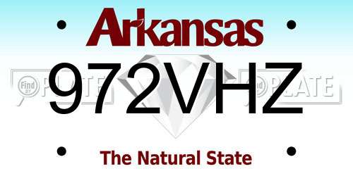 972VHZ Arkansas License Plate