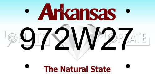 972W27 Arkansas License Plate