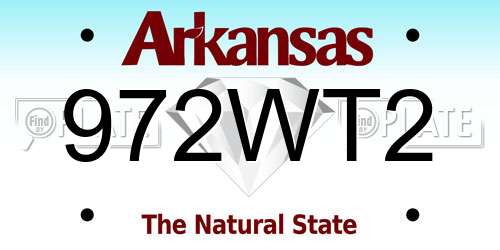 972WT2 Arkansas License Plate