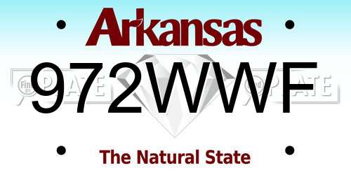 972WWF Arkansas License Plate