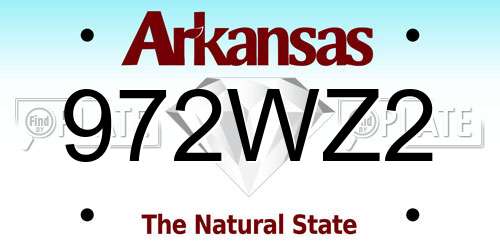 972WZ2 Arkansas License Plate