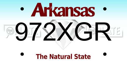 972XGR Arkansas License Plate