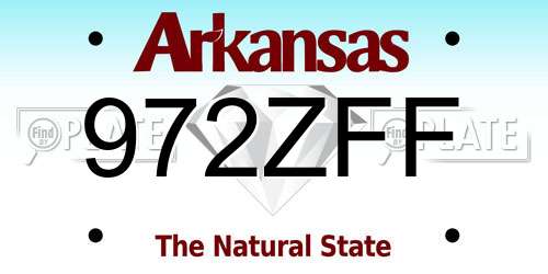 972ZFF Arkansas License Plate