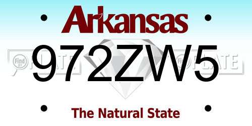 972ZW5 Arkansas License Plate