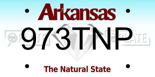 973TNP Arkansas License Plate
