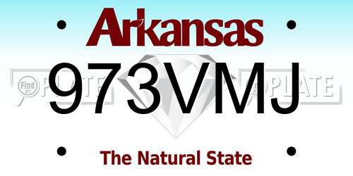 973VMJ Arkansas License Plate