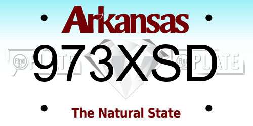 973XSD Arkansas License Plate