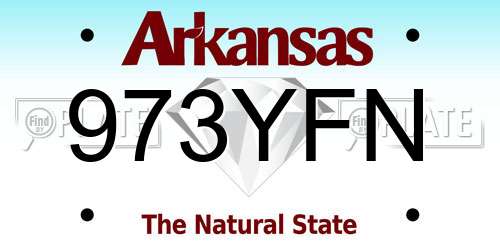 973YFN Arkansas License Plate
