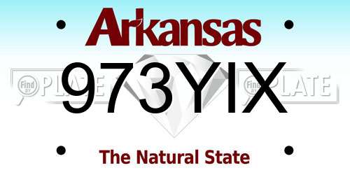 973YIX Arkansas License Plate