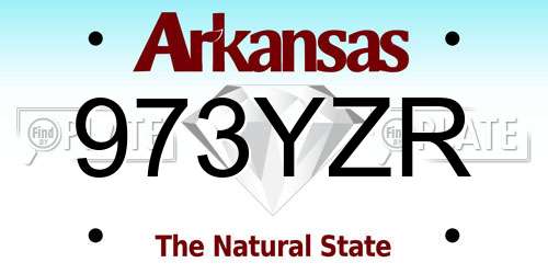 973YZR Arkansas License Plate
