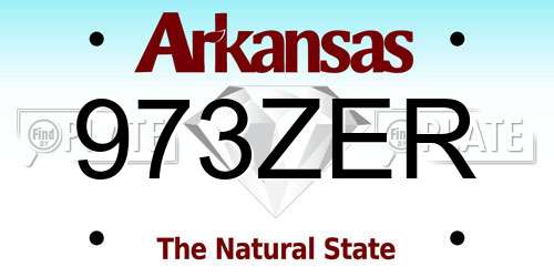 973ZER Arkansas License Plate