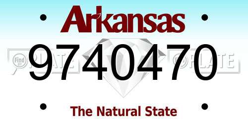 9740470 Arkansas License Plate
