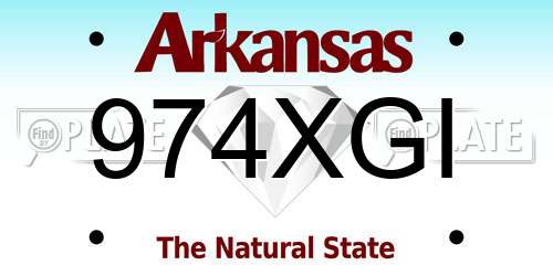 974XGI Arkansas License Plate