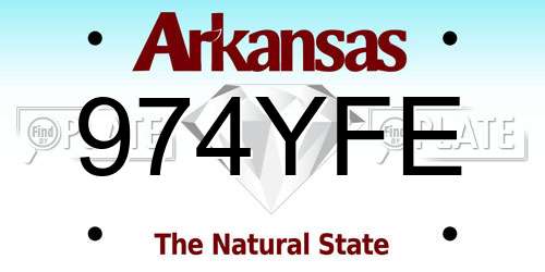 974YFE Arkansas License Plate