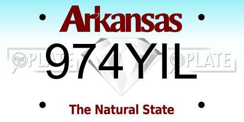 974YIL Arkansas License Plate