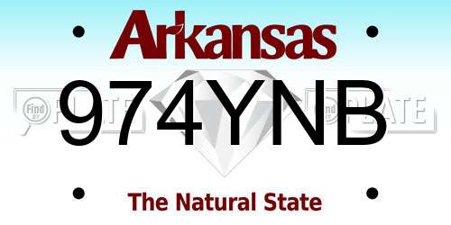 974YNB Arkansas License Plate