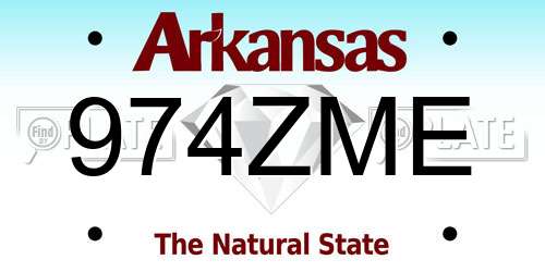 974ZME Arkansas License Plate