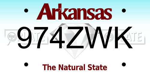974ZWK Arkansas License Plate