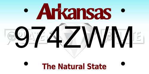974ZWM Arkansas License Plate