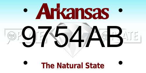 9754AB Arkansas License Plate