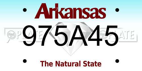 975A45 Arkansas License Plate