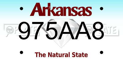 975AA8 Arkansas License Plate