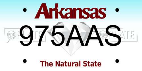 975AAS Arkansas License Plate