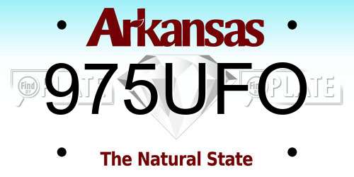 975UFO Arkansas License Plate